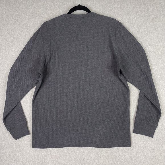 Rhone Shirt Mens L Grey Waffle Henley Long Sleeve - Picture 4 of 7